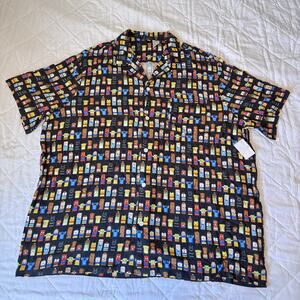 Disney 100 Shirt Mens 3XL Short Sleeve Button Up Pixar Marvel Star Wars Characte